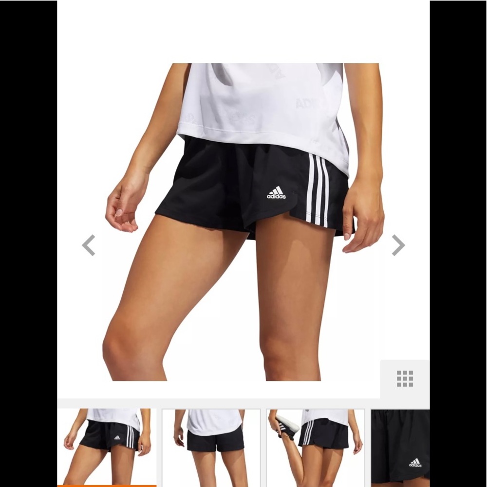 adidas Women's 3-Stripes Pacer Shorts, black and white